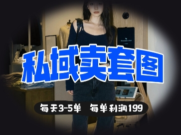 私域卖套图每天3-5单，每单利润99-老叔网创