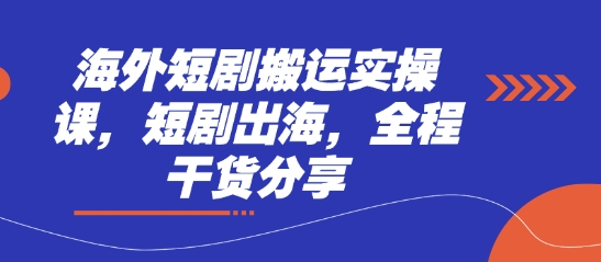 海外短剧搬运实操课，短剧出海，全程干货分享-老叔网创
