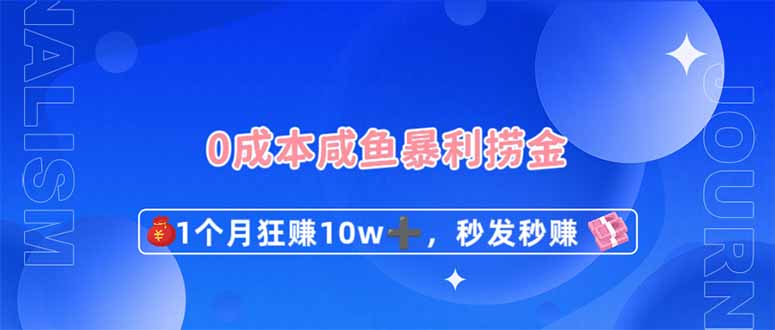 （14257期）0成本闲鱼暴利捞金，1个月狂赚10W+，秒发秒赚新玩法-老叔网创