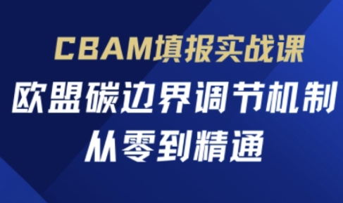 CBAM填报实战课,欧盟碳边界调节机制,从零到精通-老叔网创