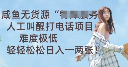 咸鱼无货源人工叫醒打电话项目，难度极低， 轻轻松松日入一两张-老叔网创