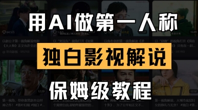 用AI做第一人称独白影视解说，手把手教学，保姆级教程-老叔网创