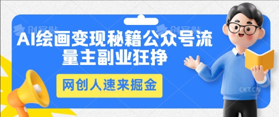 AI绘画变现秘籍:公众号流量主副业狂挣,网创人速来掘金-老叔网创