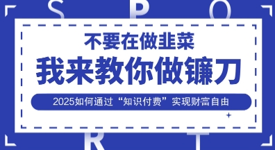 韭菜生涯终结者，我来教你做镰刀，2025如何通过“知识付费”实现财F自由【揭秘】-老叔网创