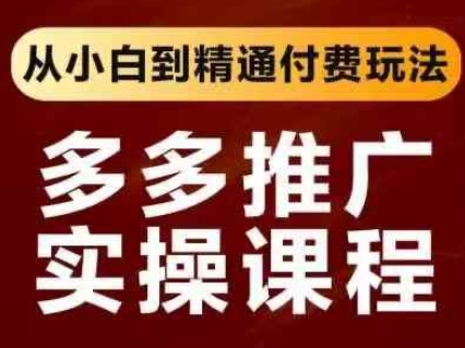 拼多多推广实操课程，从小白到精通付费玩法-老叔网创